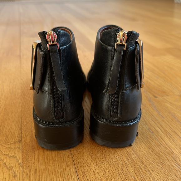 Jeffrey Campbell Great Moments Cut-Out Ankle Black Leather Booties - Picture 7 of 11